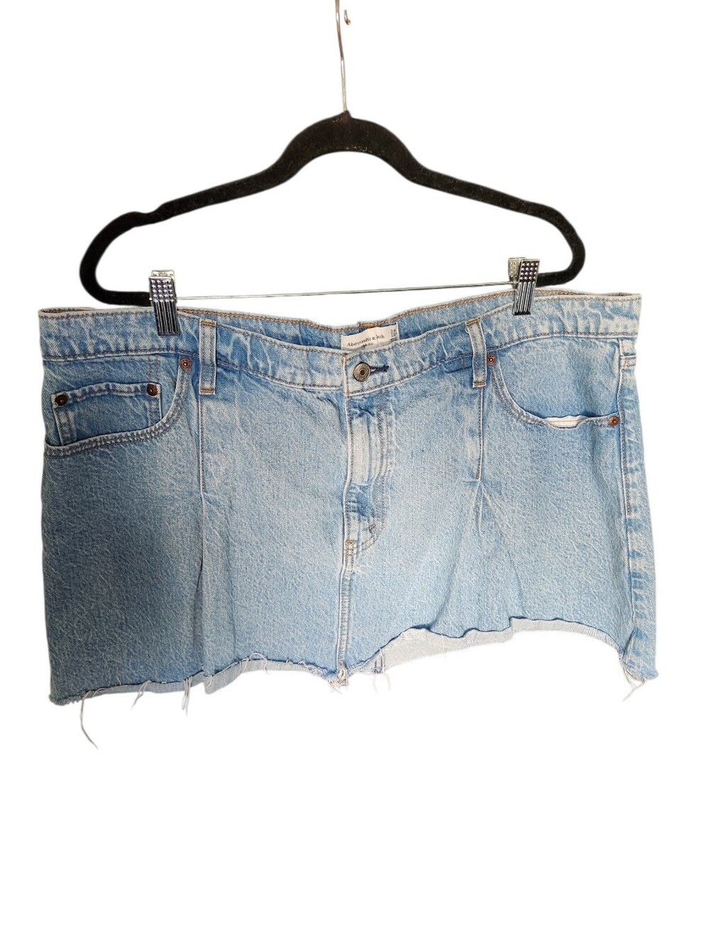 Abercrombie & Fitch High Rise Denim Pleated Mini Skirt Size 18